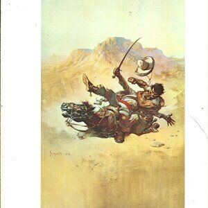 vintage Frank Frazetta 11" x 9" Book Plate Print -The Return of the Mucker